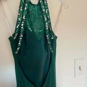 Alyce Paris Green Sequin Gown with Halter Neckline for Prom